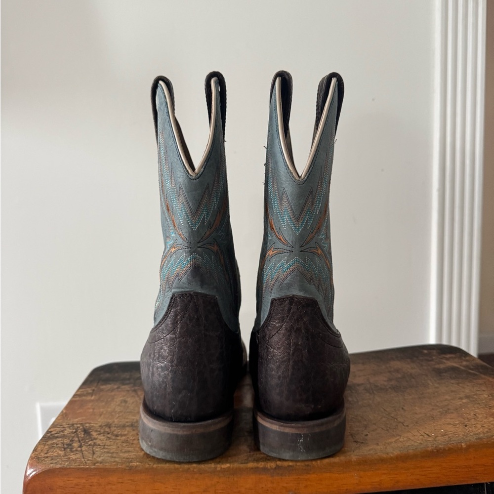 Ariat Men's Brown and Teal Western Boots - Picture 4 of 6